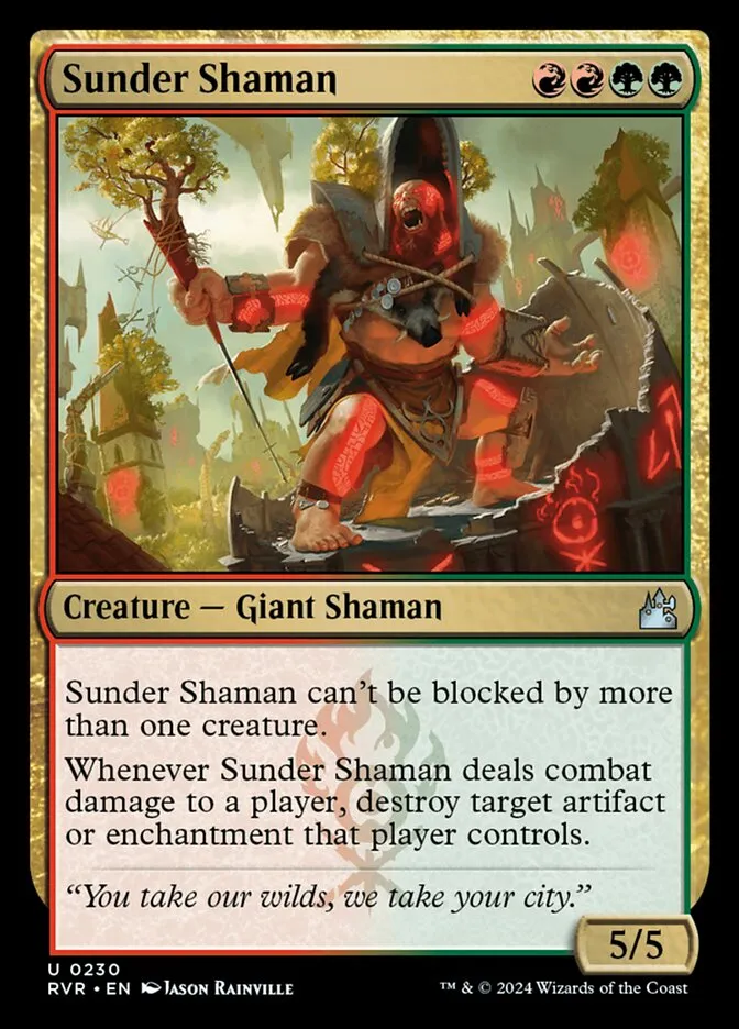 2024 Ravnica Remastered Sunder Shaman #230 uncommon card image