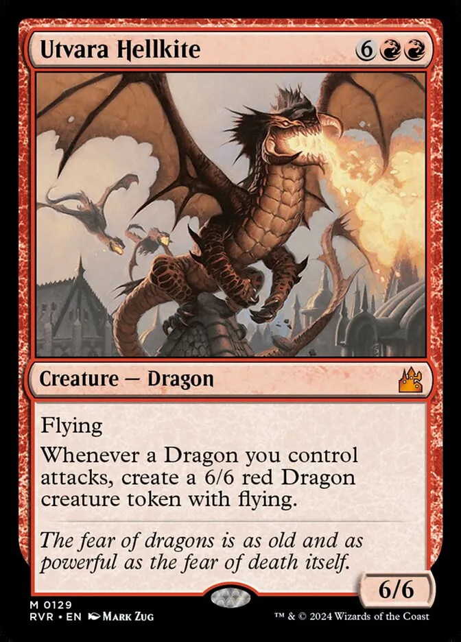 2024 Ravnica Remastered Utvara Hellkite mythic #129 mythic card image
