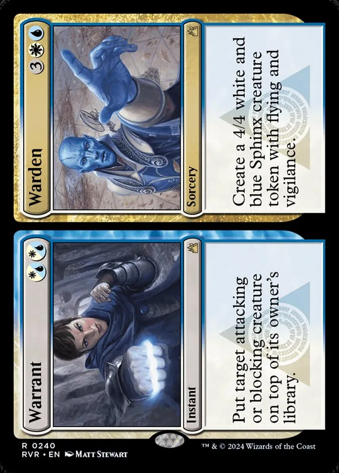 2024 Ravnica Remastered Warrant // Warden #240 rare card image