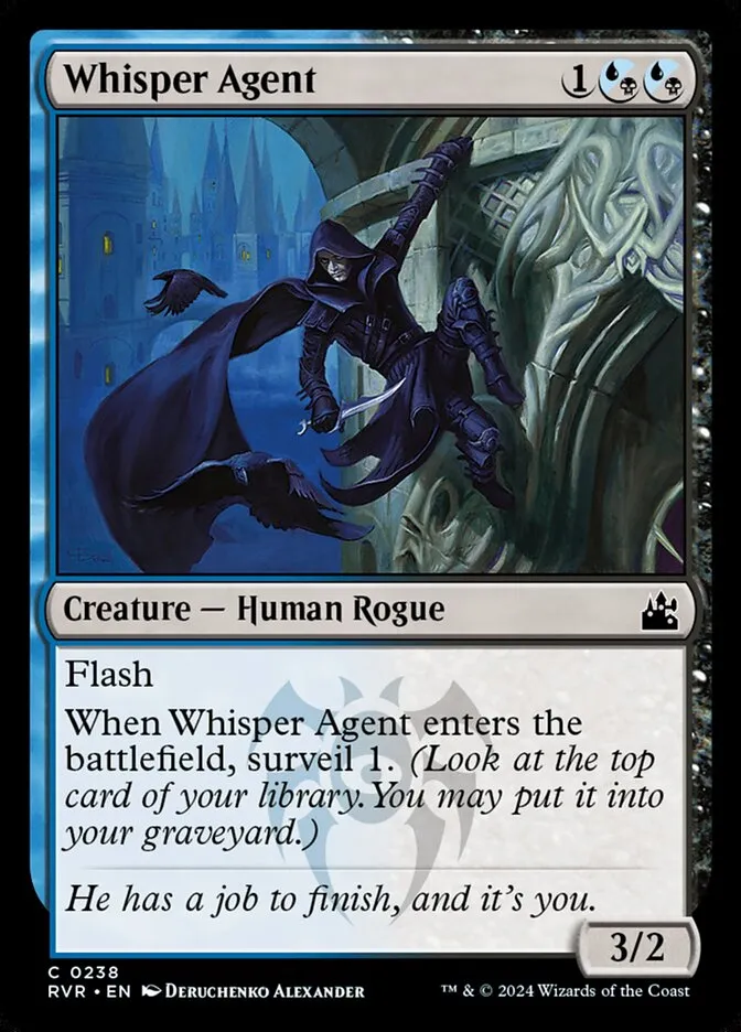 2024 Ravnica Remastered Whisper Agent #238 common card image