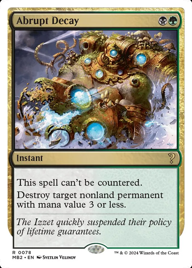 2024 Mystery Booster 2 Abrupt Decay rare #78 unlisted card image