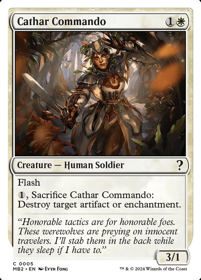 2024 Mystery Booster 2 Cathar Commando common #5 unlisted card image