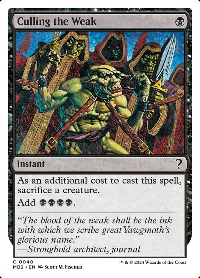 2024 Mystery Booster 2 Culling the Weak common #40 unlisted card image