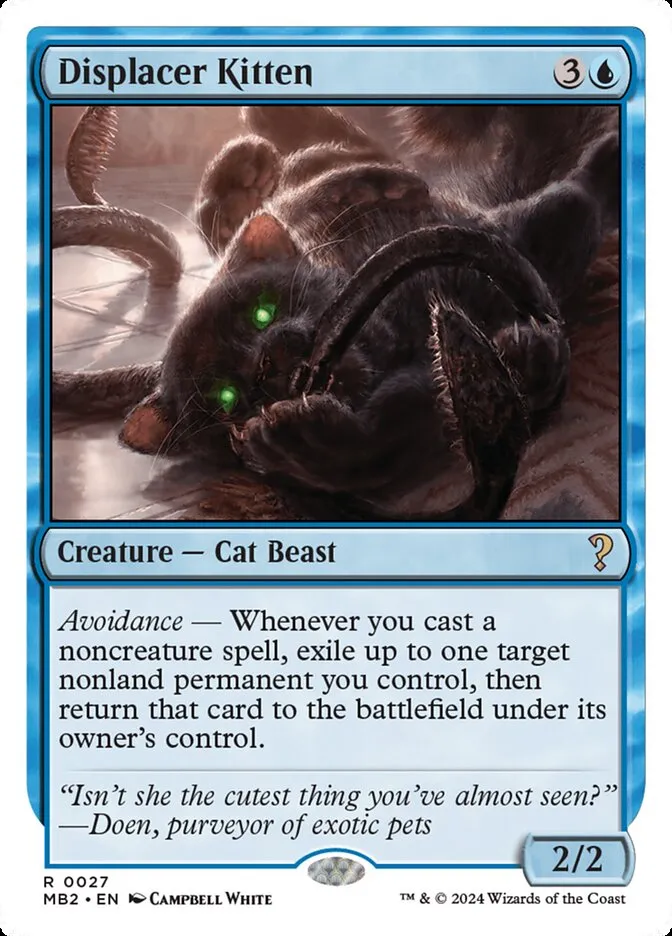 2024 Mystery Booster 2 Displacer Kitten rare #27 unlisted card image