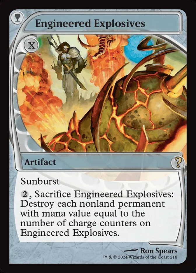 2024 Mystery Booster 2 Engineered Explosives rare #218 unlisted card image