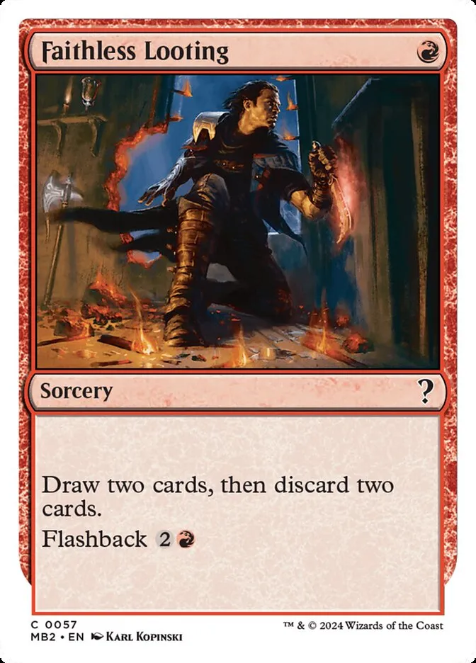 2024 Mystery Booster 2 Faithless Looting common #57 unlisted card image