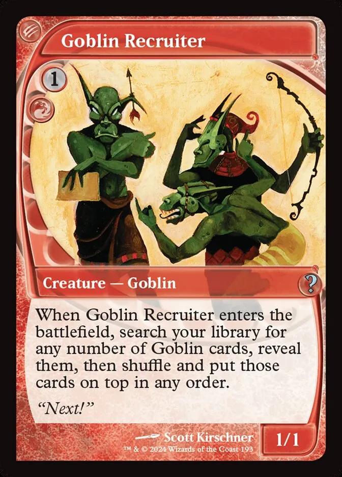2024 Mystery Booster 2 Goblin Recruiter uncommon #193 unlisted card image