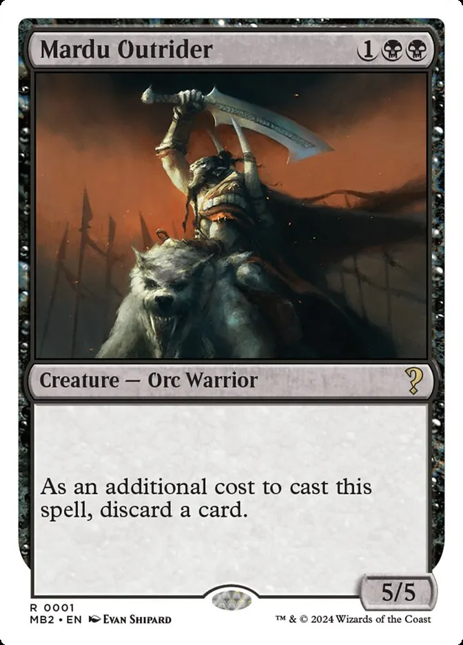2024 Mystery Booster 2 Mardu Outrider rare #1 unlisted card image