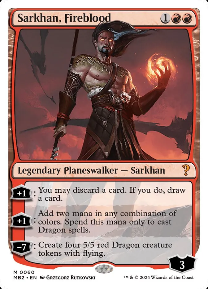 2024 Mystery Booster 2 Sarkhan, Fireblood mythic #60 unlisted card image