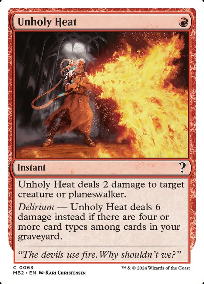2024 Mystery Booster 2 Unholy Heat common #63 unlisted card image