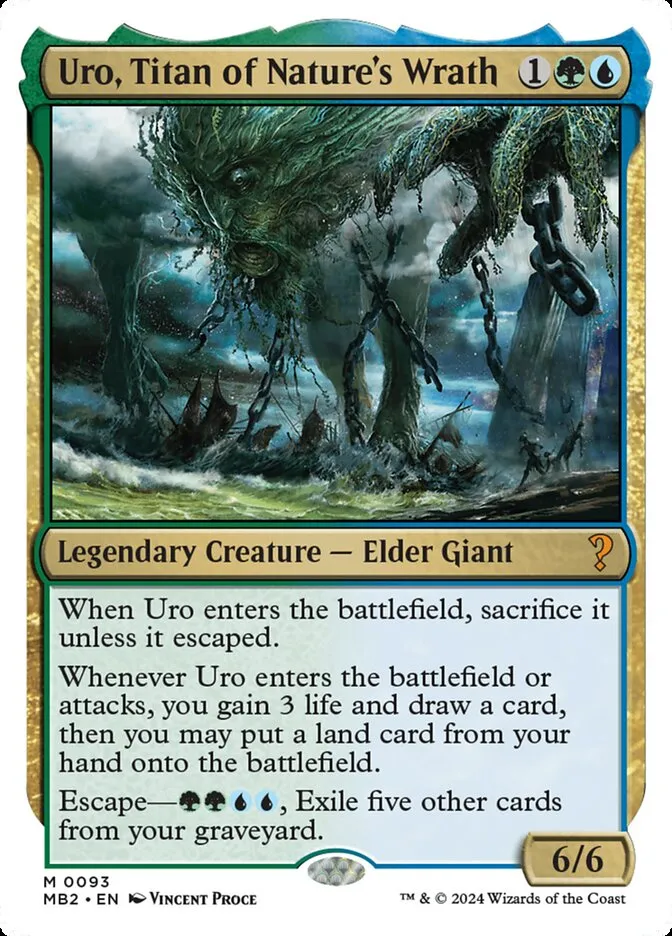 2024 Mystery Booster 2 Uro, Titan of Nature's Wrath mythic #93 unlisted card image