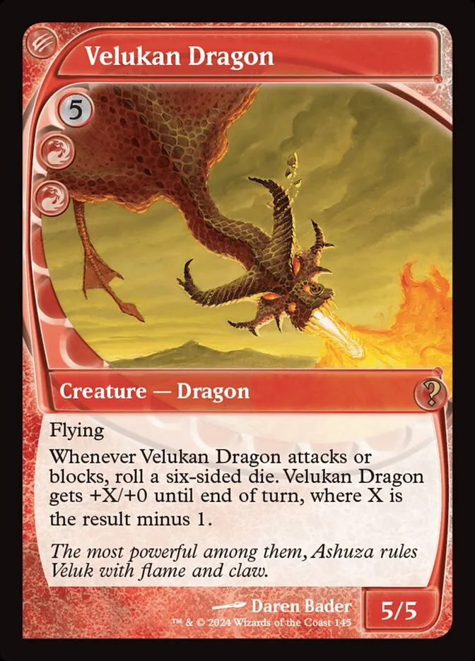 2024 Mystery Booster 2 Velukan Dragon rare #145 unlisted card image