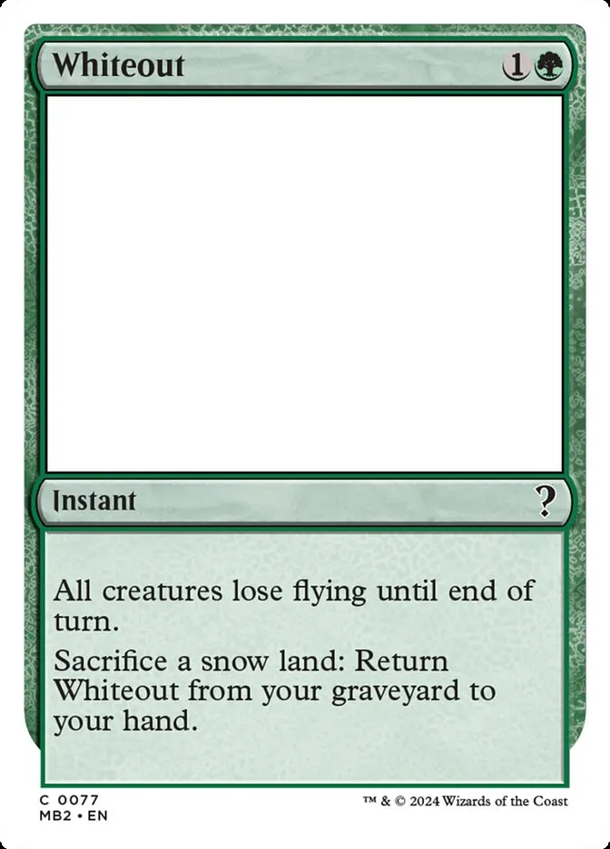 2024 Mystery Booster 2 Whiteout common #77 unlisted card image