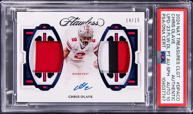 2024 National Treasures Chris Olave Collegiate Update '23 Flawless Dual Patch Autographs-Sapphire #DPACO card image