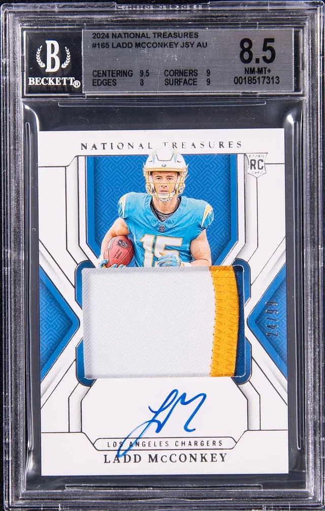 2024 National Treasures Ladd McConkey Jersey Autograph #165 card image