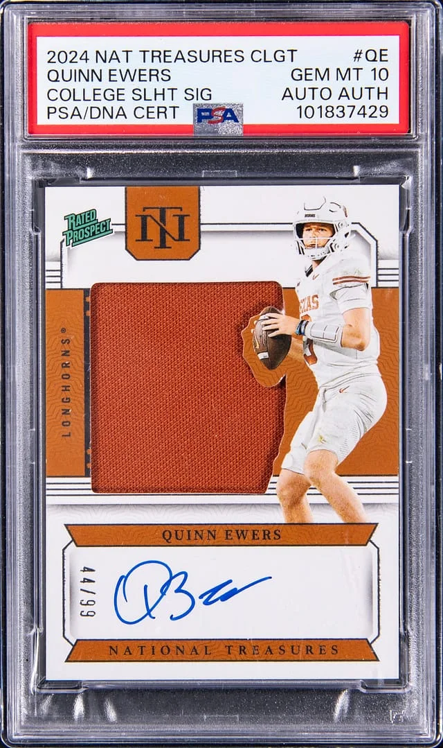 2024 National Treasures Quinn Ewers Collegiate College Silhouette Signatures #QE card image