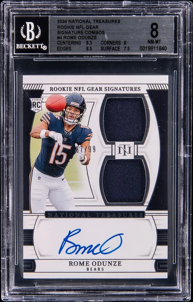 2024 National Treasures Rome Odunze NFL Gear Signature Combos #RGS-ROE card image