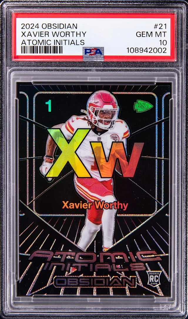 2024 Obsidian Xavier Worthy Atomic Initials #21 card image
