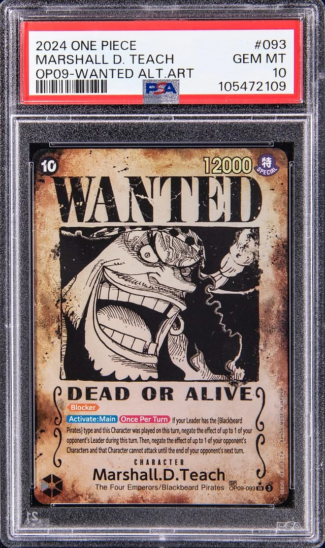 2024 One Piece OPO9 Wanted Alternate Art Marsgall D. Teach #093 card image