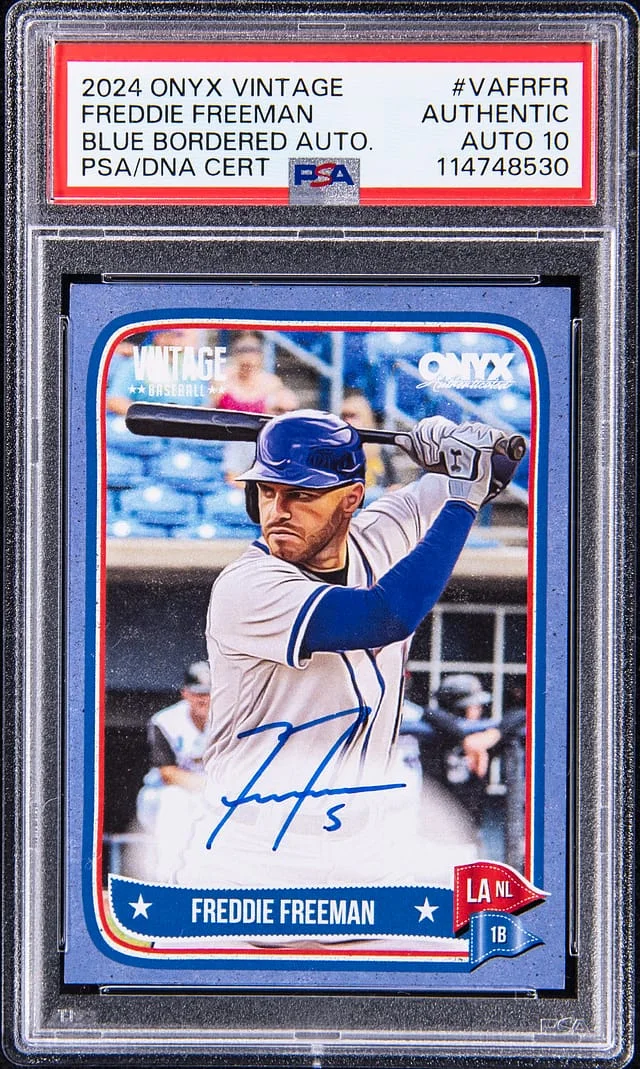 2024 Onyx Vintage Blue Bordered Autograph Freddie Freeman #VAFRFR card image