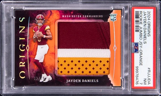 2024 Origins Jayden Daniels Jumbo Jersey-Orange #RJJJDA card image