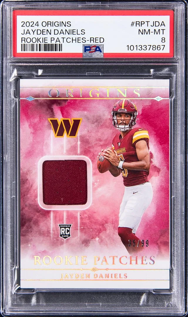 2024 Origins Jayden Daniels Patches-Red #RPTJDA card image