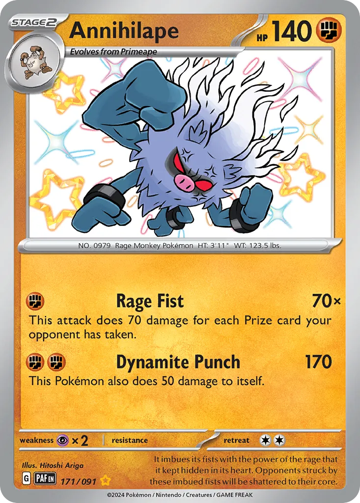2024 Paldean Fates Annihilape #47/91 Rare card image