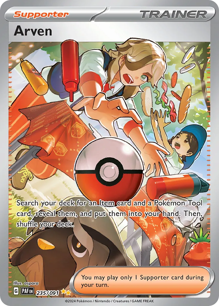 2024 Paldean Fates Arven #235/91 Special Illustration Rare card image