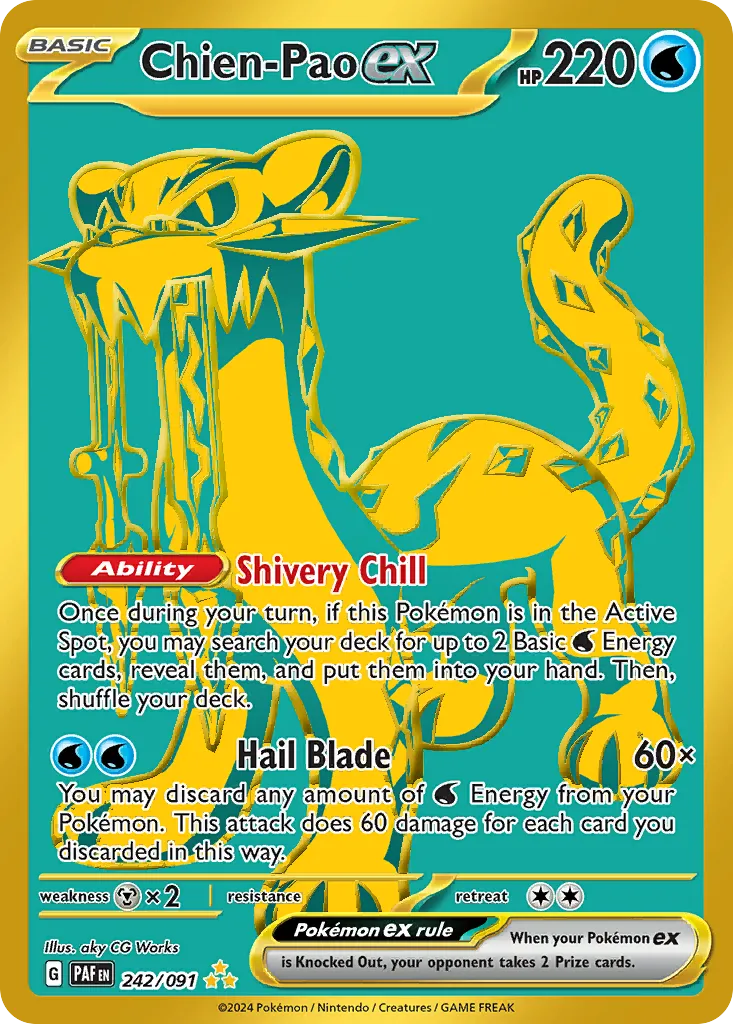 2024 Paldean Fates Chien-Pao ex #242/91 Hyper Rare card image