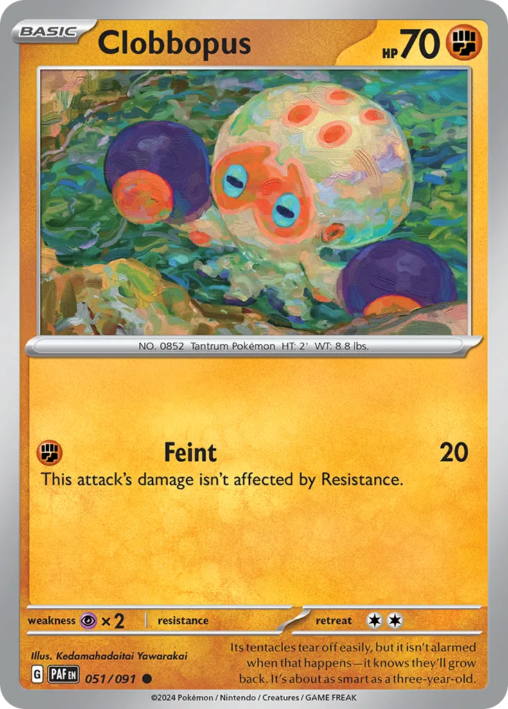 2024 Paldean Fates Clobbopus #51/91 Common card image