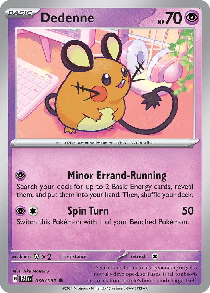 2024 Paldean Fates Dedenne #36/91 Common card image