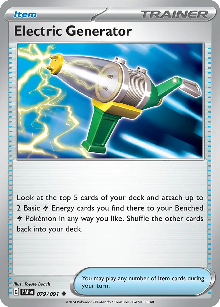 2024 Paldean Fates Electric Generator #79/91 Uncommon card image