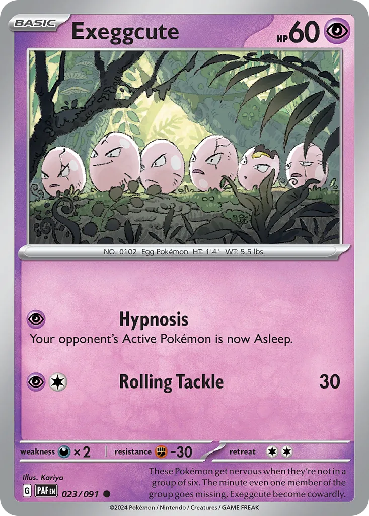 2024 Paldean Fates Exeggcute #23/91 Common card image