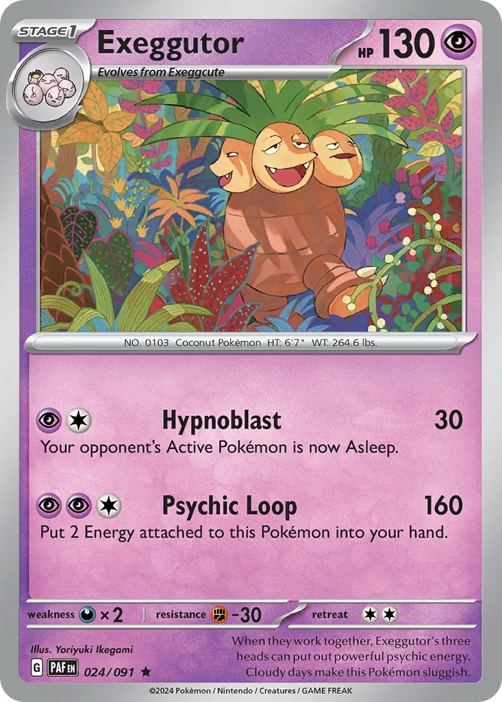 2024 Paldean Fates Exeggutor #24/91 Rare card image