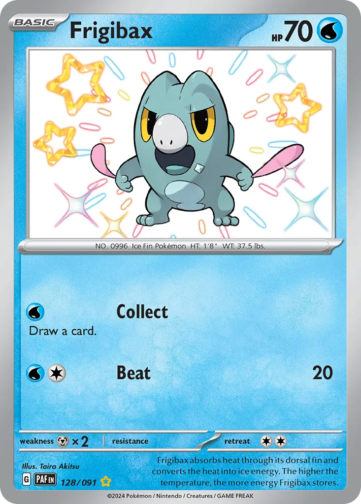 2024 Paldean Fates Frigibax #128/91 Shiny Rare card image