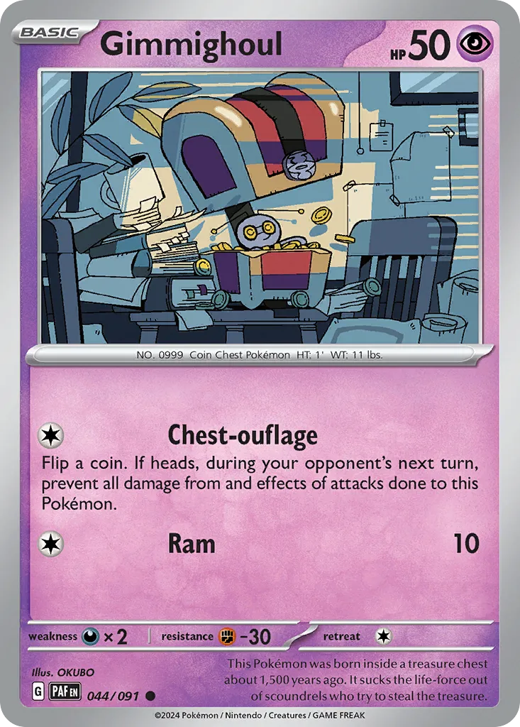 2024 Paldean Fates Gimmighoul #44/91 Common card image