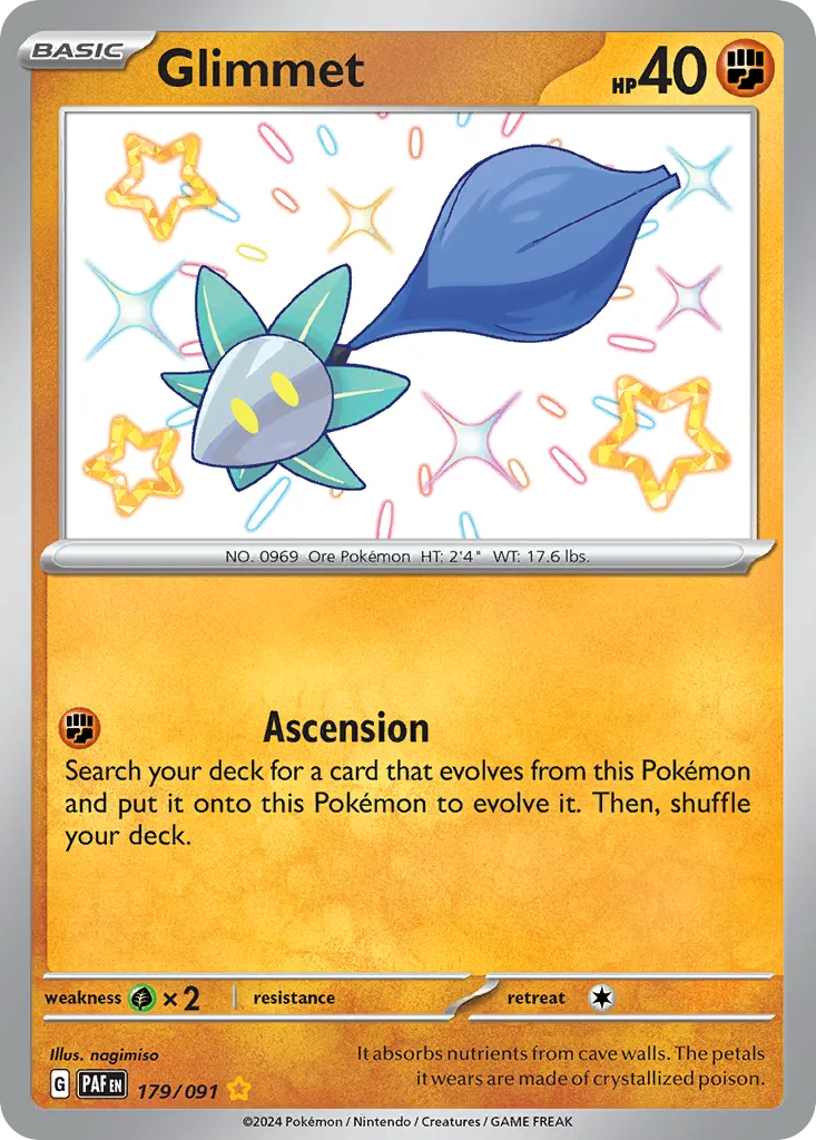 2024 Paldean Fates Glimmet #179/91 Shiny Rare card image