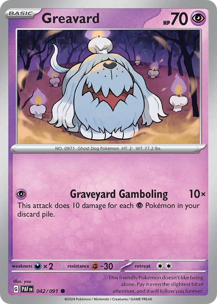 2024 Paldean Fates Greavard #42/91 Common card image