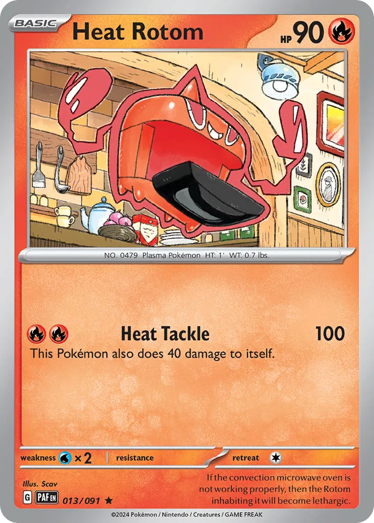 2024 Paldean Fates Heat Rotom #13/91 Rare card image
