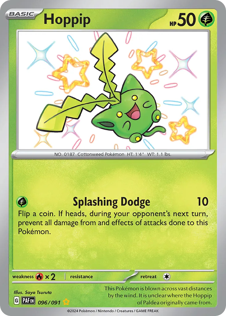 2024 Paldean Fates Hoppip #96/91 Shiny Rare card image