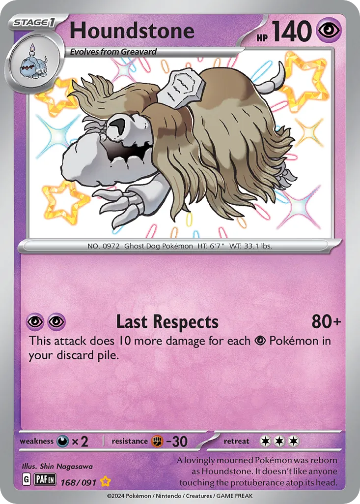 2024 Paldean Fates Houndstone #43/91 Rare card image