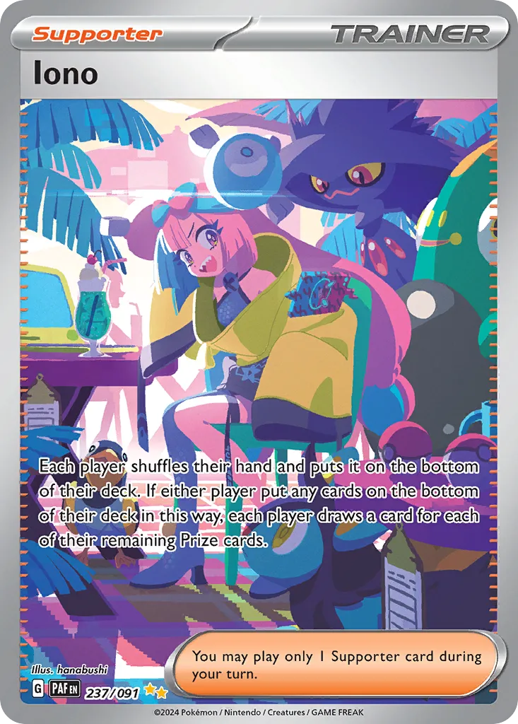 2024 Paldean Fates Iono #237/91 Special Illustration Rare card image