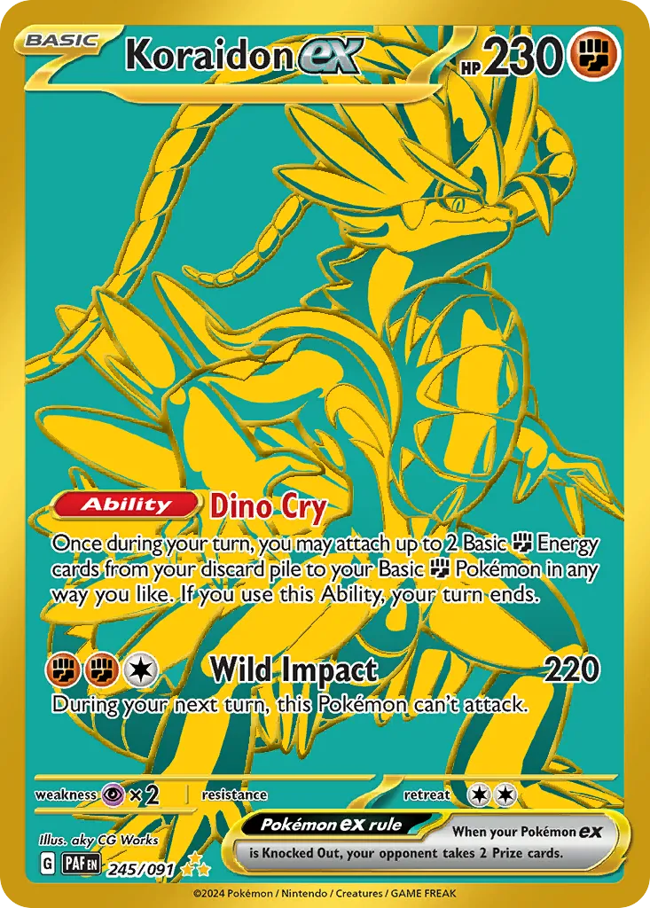 2024 Paldean Fates Koraidon ex #245/91 Hyper Rare card image