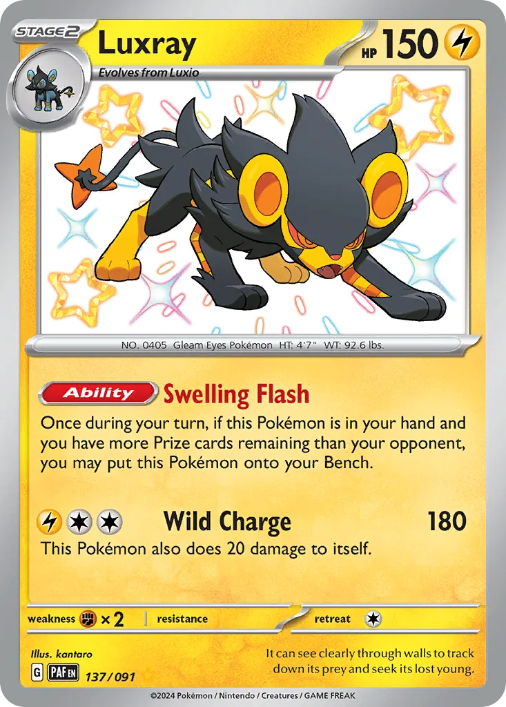 2024 Paldean Fates Luxray #137/91 Shiny Rare card image
