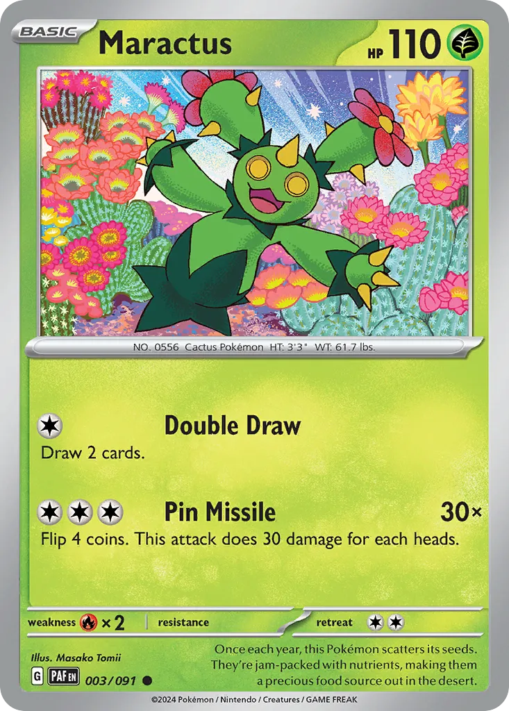 2024 Paldean Fates Maractus #03/91 Common card image