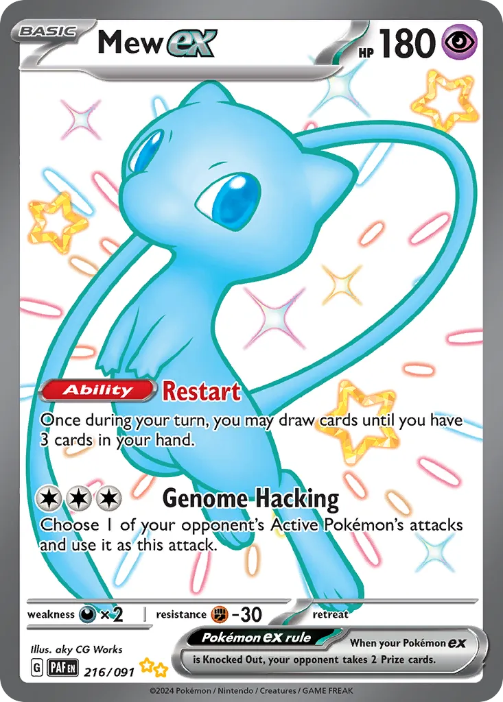 2024 Paldean Fates Mew ex #232/91 Special Illustration Rare card image
