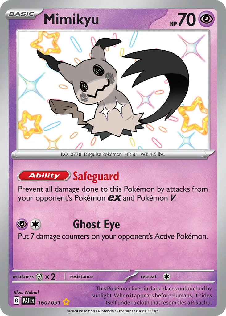 2024 Paldean Fates Mimikyu #37/91 Rare card image