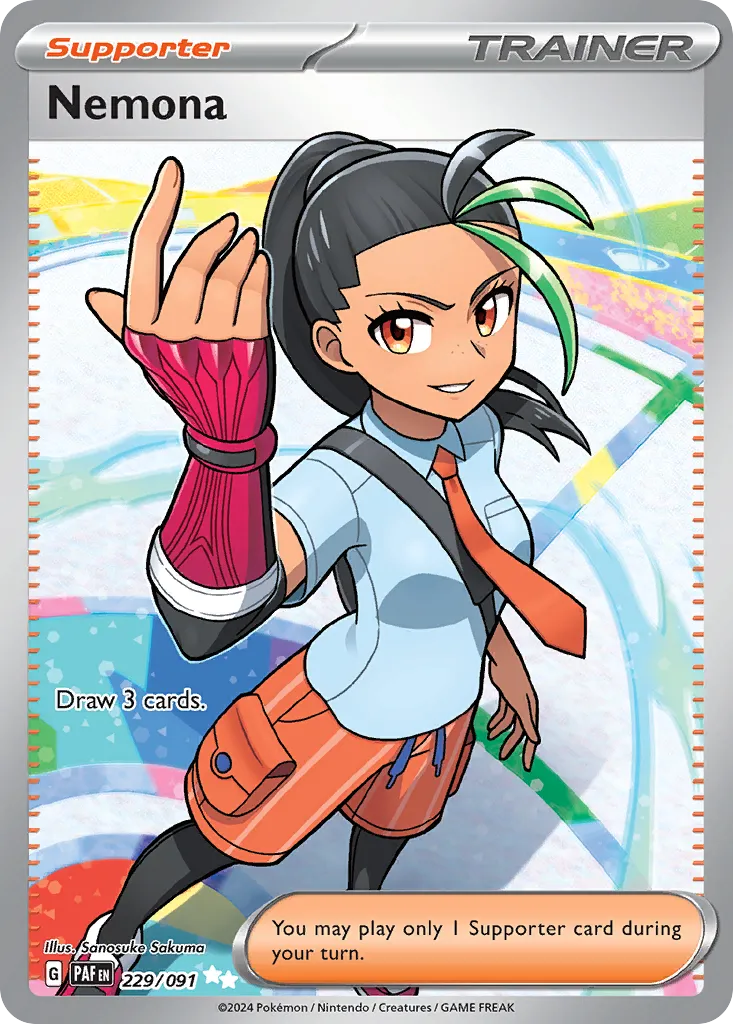 2024 Paldean Fates Nemona #229/91 Ultra Rare card image