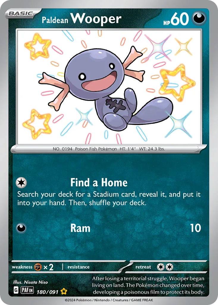 2024 Paldean Fates Paldean Wooper #58/91 Common card image