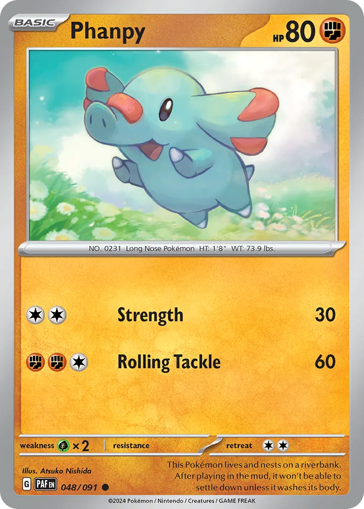 2024 Paldean Fates Phanpy Common #48/91 Common card image